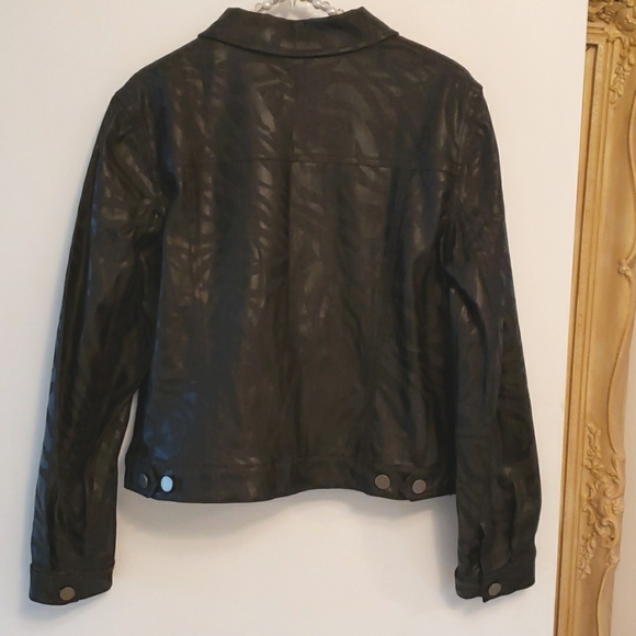 Bianca Nygard black stretch denim Jacket 12 NWOT - Picture 3 of 11
